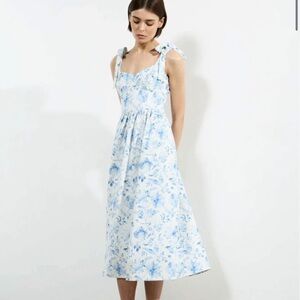 French Connection UK Light Blue Floral Midi Dress